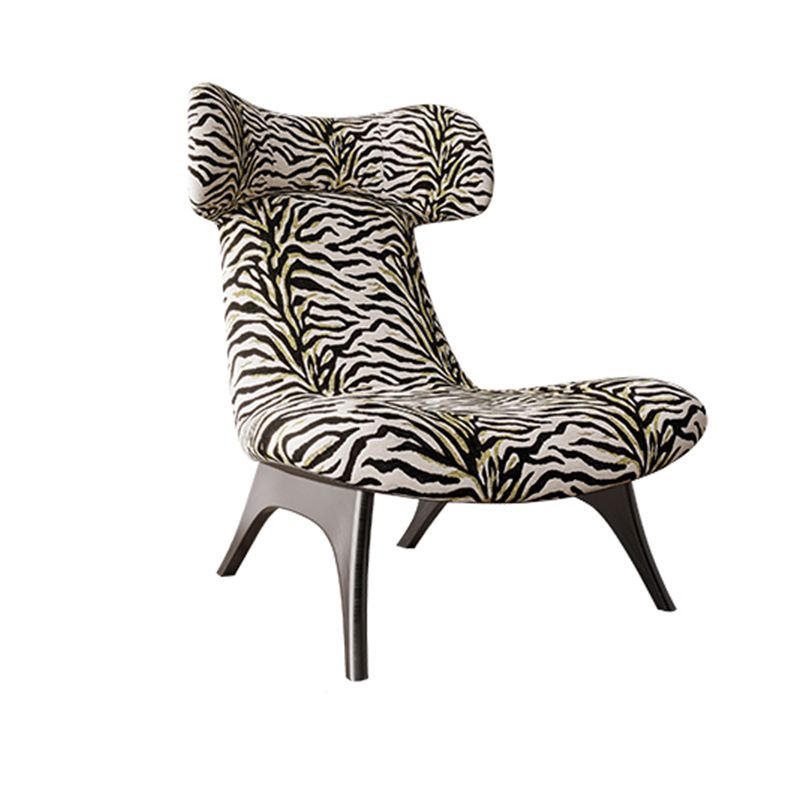 Mid-century Modern Wingback Chair Fixed Back Sled Armless Chair