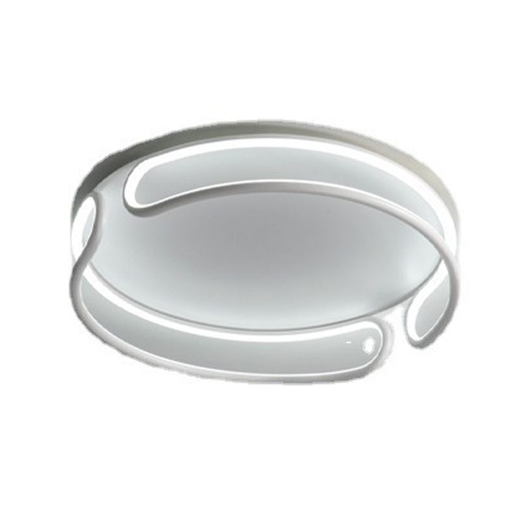 Circle Ceiling Mounted Light Modern Style Metal LED White Ceiling Light Fixture