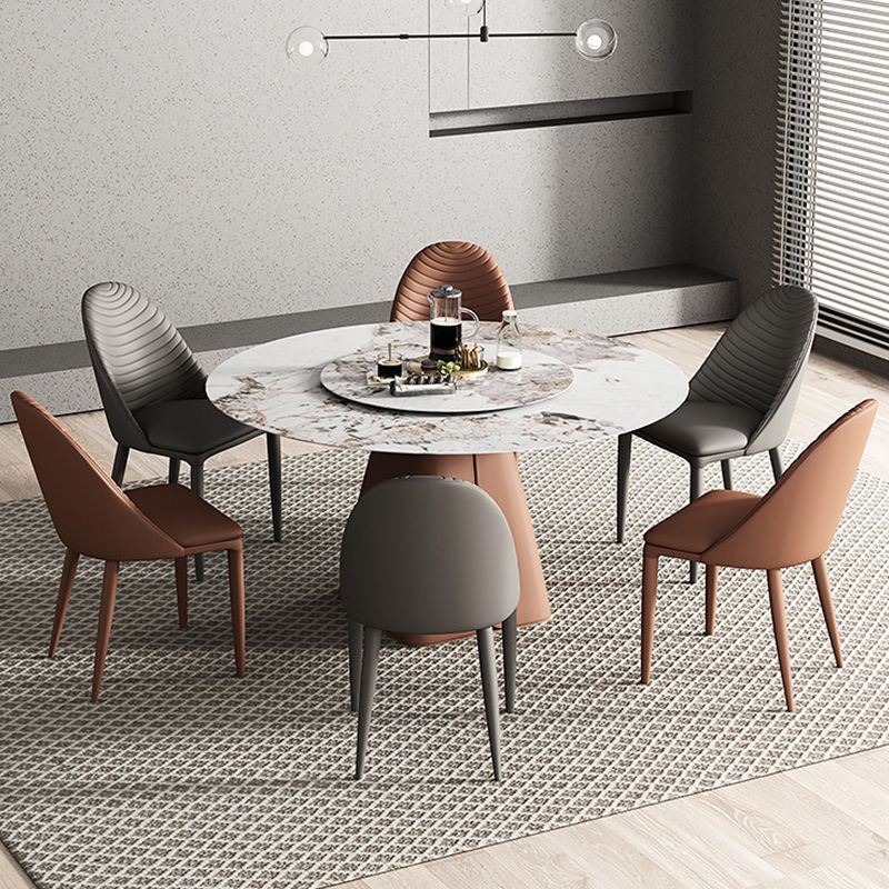 Upholstered Dining Chair Contemporary Faux Leather Kitchen Dining Chair