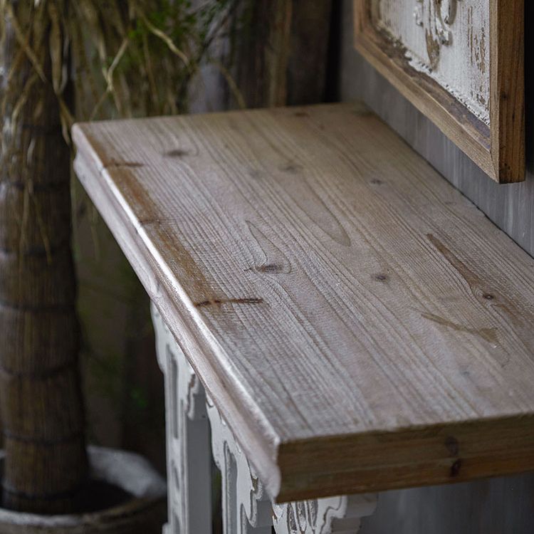 Wood Rectangle Console Table Distressed Accent Table for Hall