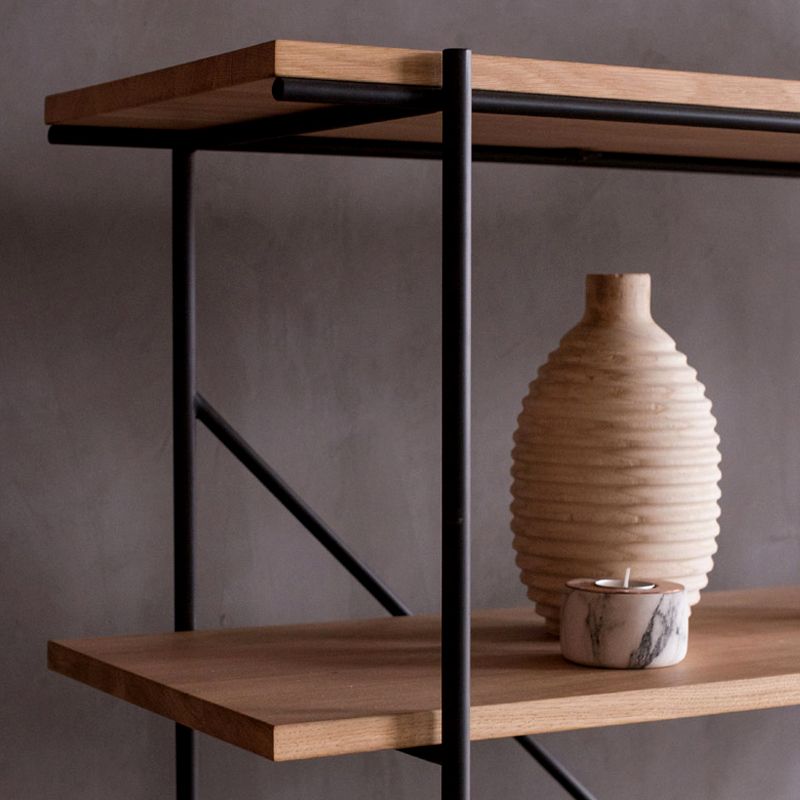 Modern Bookshelf Solid Wood Bookcase With Rectangular Shelves