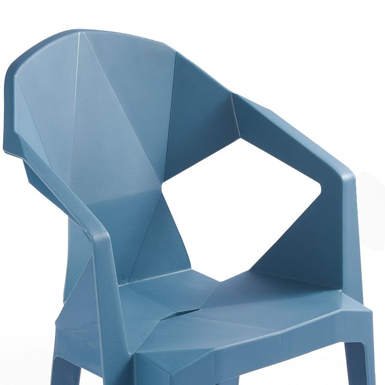 Contemporary Style Stacking Dining Chair Slat Back Plastic Dining Arm Chairs