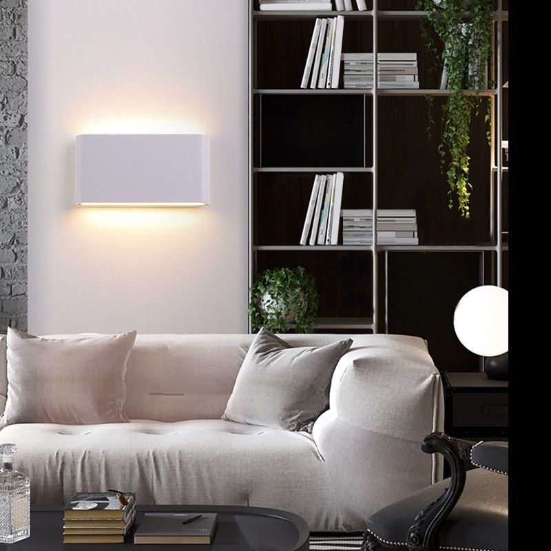 LED Wall Lamp Modern Simple Wall Mount Lamp with Glass Shade for Bedroom
