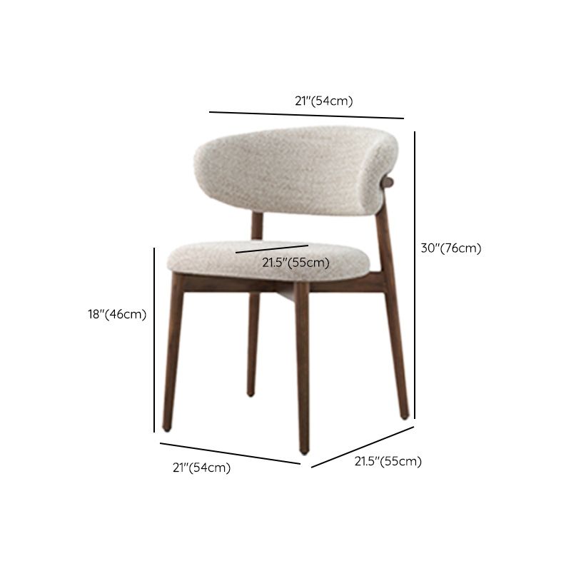 Indoor Patio Dining Chair Upholstered Armless Open Back Chair