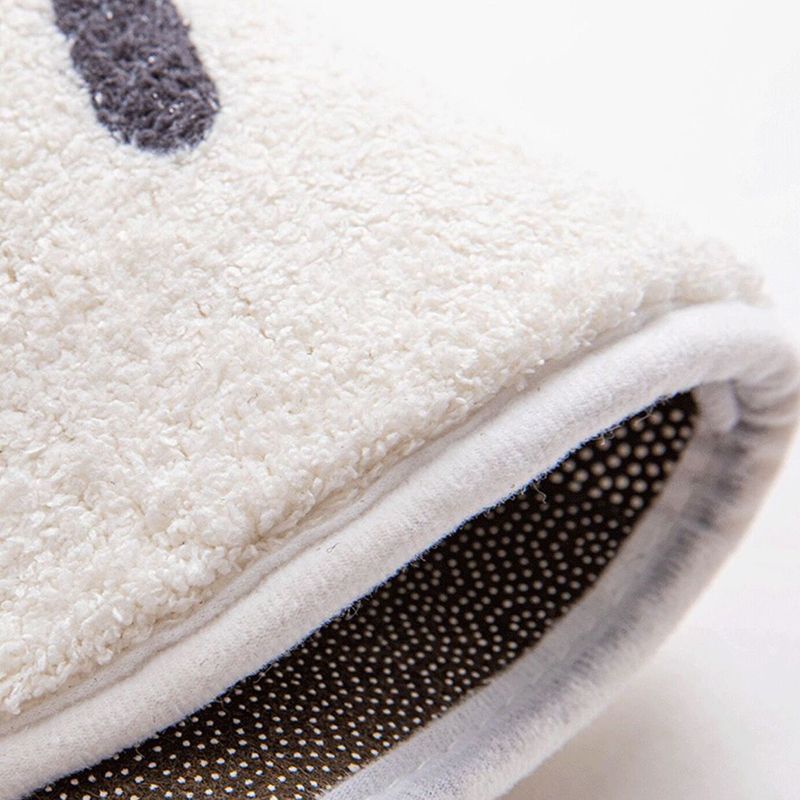 Green Flower Print Rug Polyester Modern Rug Washable Rug for Home Decor