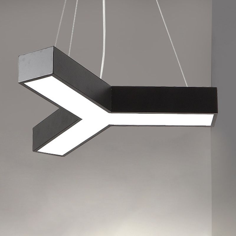 Hedendaagse metalen LED hanglamp Licht bevestiging 1-licht Y-vormig hangend plafondlicht voor kantoor