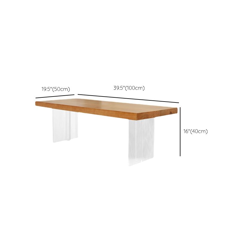 Scandinavian Coffee Table with Solid Wood Top and Acrylic Base