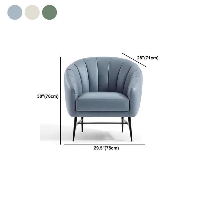 29.5" Wide Faux Leather Sewn Pillow Back Sponge Sloped Arms Barrel Chair