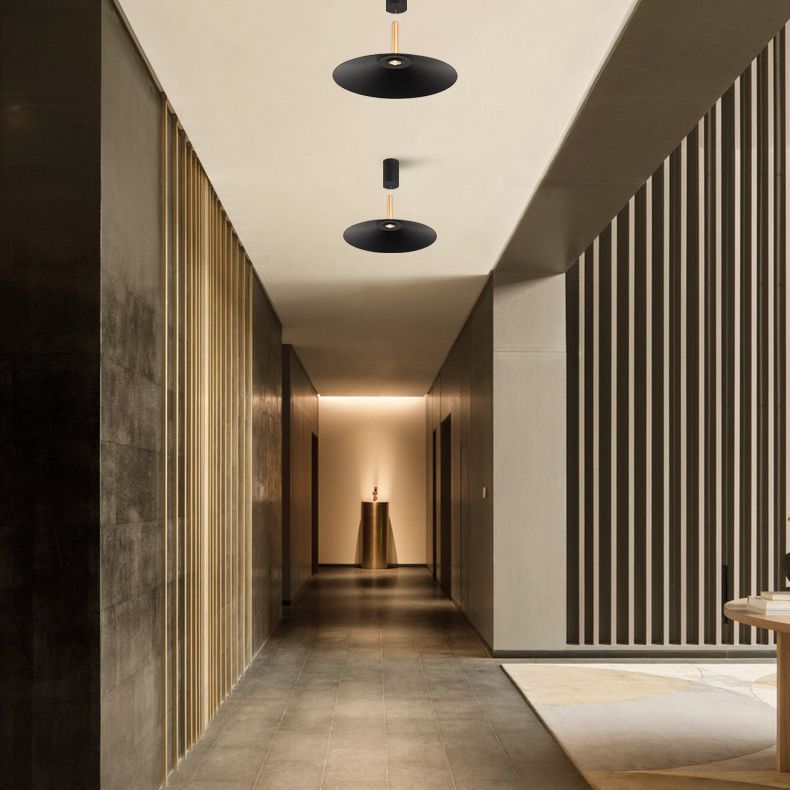 Cone Shape Hanging Lighting Postmodern Style Metal 1 Light Pendant Lamp for Bedside