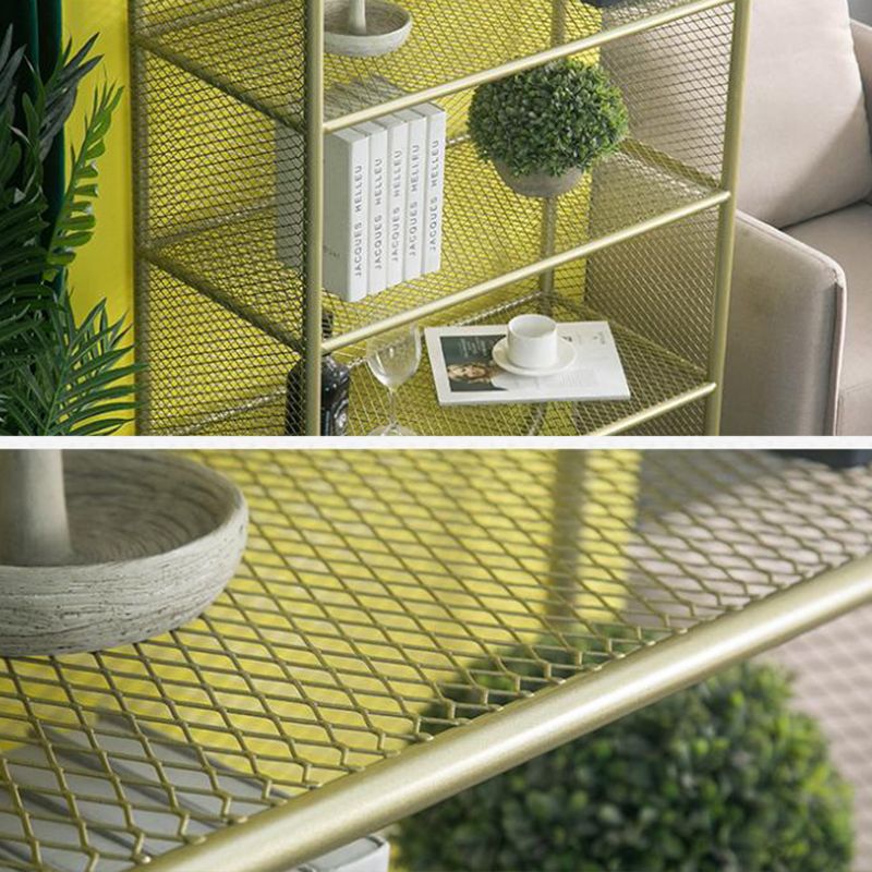 Glam Style Bookshelf Metal Closed Back Shelf Bookcase for Home Use