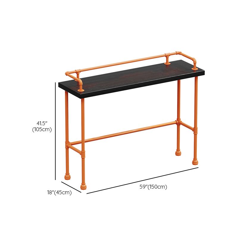 Indoor Contemporary Bar Dining Table Rectangle Metal Legs Bar Table