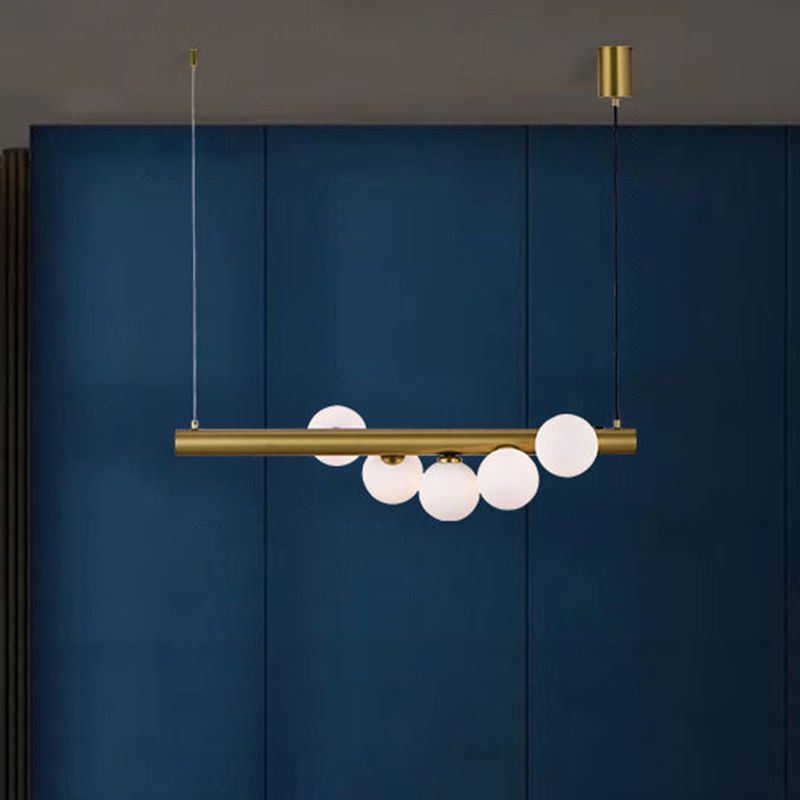 Modern Hanging Island Light Glass Hanging Lighting Fixture for Dining Room