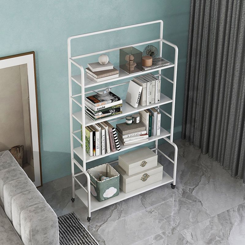Etagere Iron Bookshelf Open Back Modern Bookcase With Rectangular Shelves