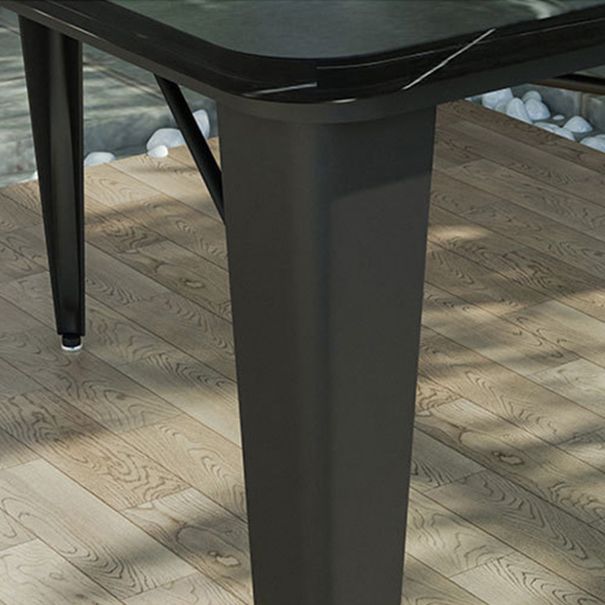 Modern 1/5 Pieces Metal Dining Set Stone Dining Table Set for Outdoor