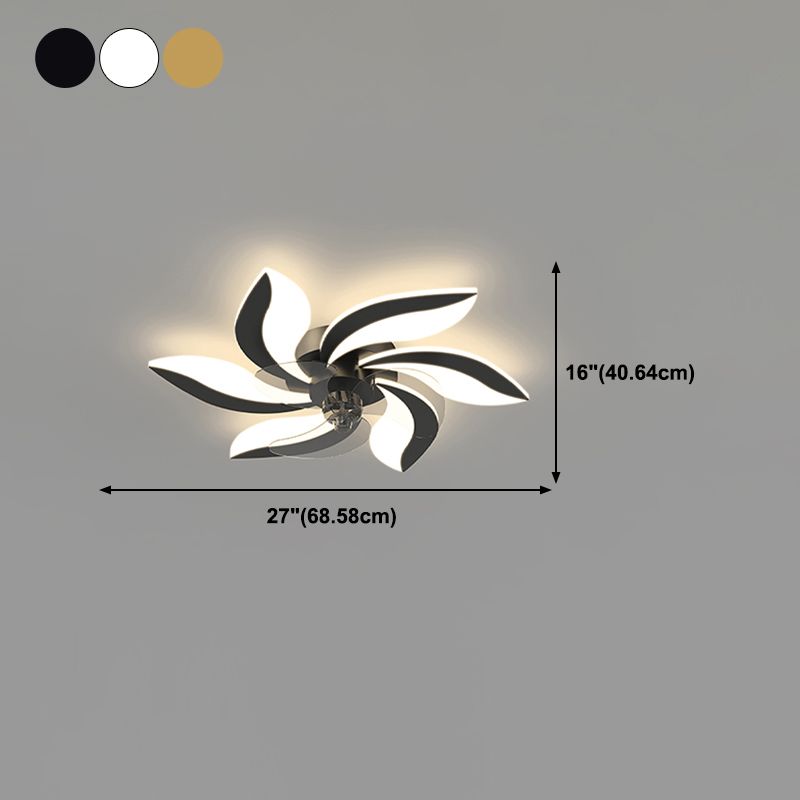 Ventola a soffitto in metallo a forma di fiore Stile moderno a 6 luci a soffitto ventilatore