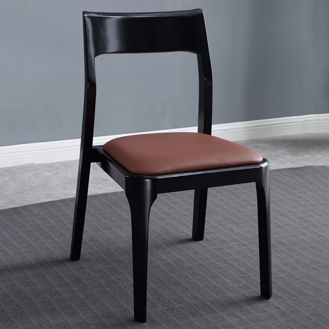 Chaises de salle à manger en bois modernes, chaise sans bras latérale à dos ouvert pour la cuisine
