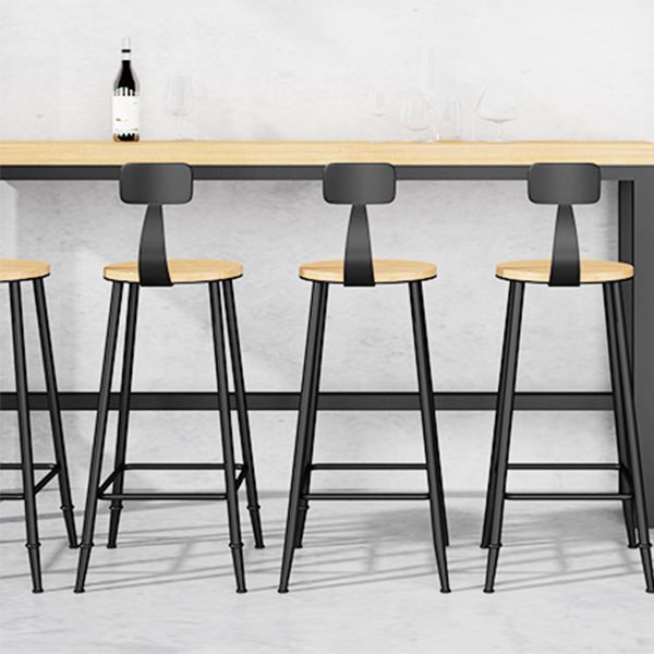 Industrial Rectangular Bar Table Set 1/5 Pieces Wooden Counter Table with High Stools