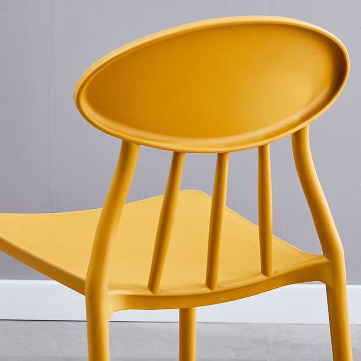 Modern Conference Room Plastic Side Chair Matte Finish Open Back Dining Chair