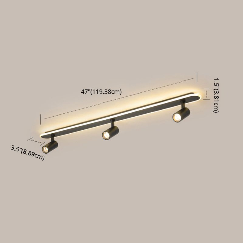 Zeitgenössische LED-Deckenleuchte, lineare Deckenleuchte mit Metallschirm