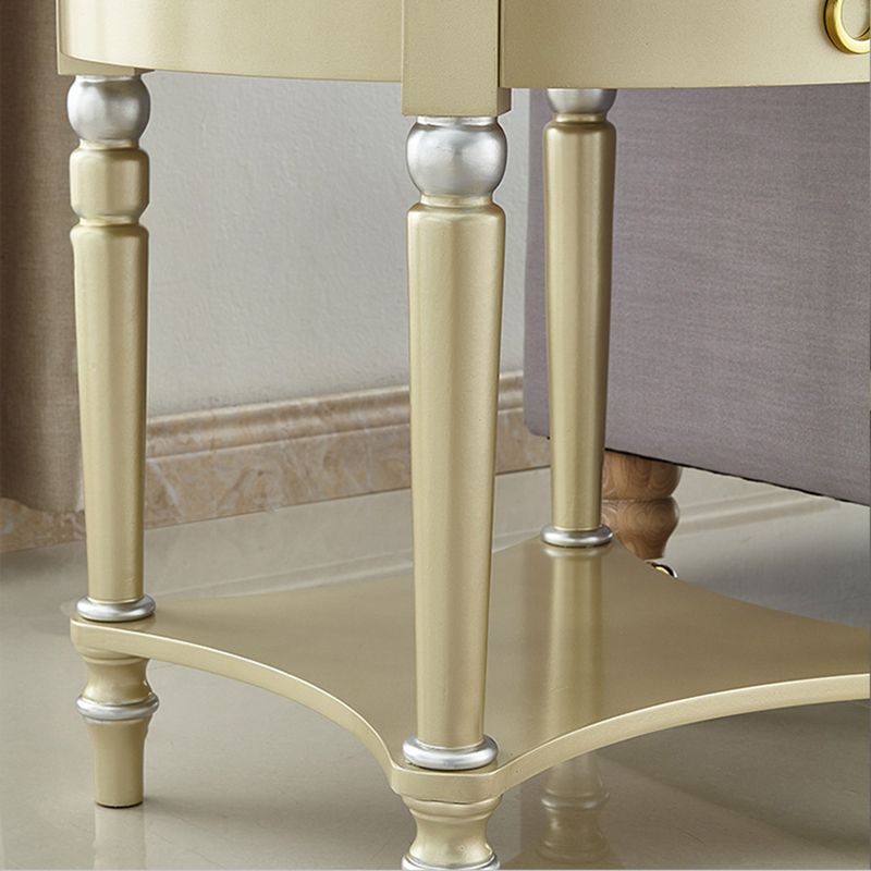 Traditional 24.4" Tall 3 Legs End Table Round End Table with Storage