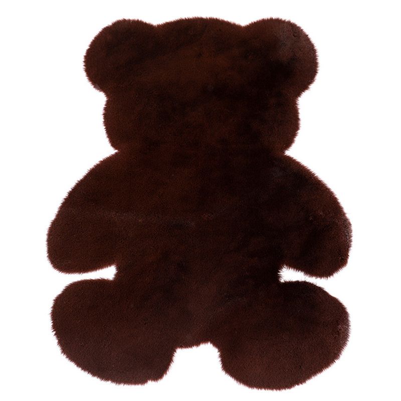 Lovely Bear shaped Area Rug Stylish Solid Shag Polypropylene Indoor Carpet Easy Care Friendly Washable Rug for Bedroom