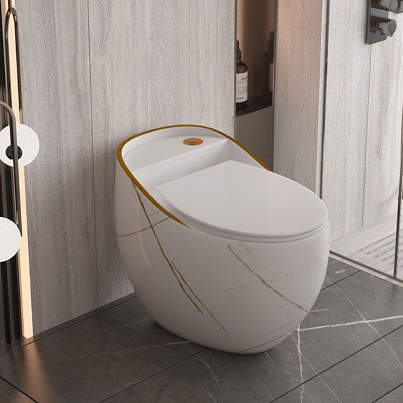 Concealed Tank Toilet Modern Siphon Jet One-Piece Toilet with Slow Close Seat