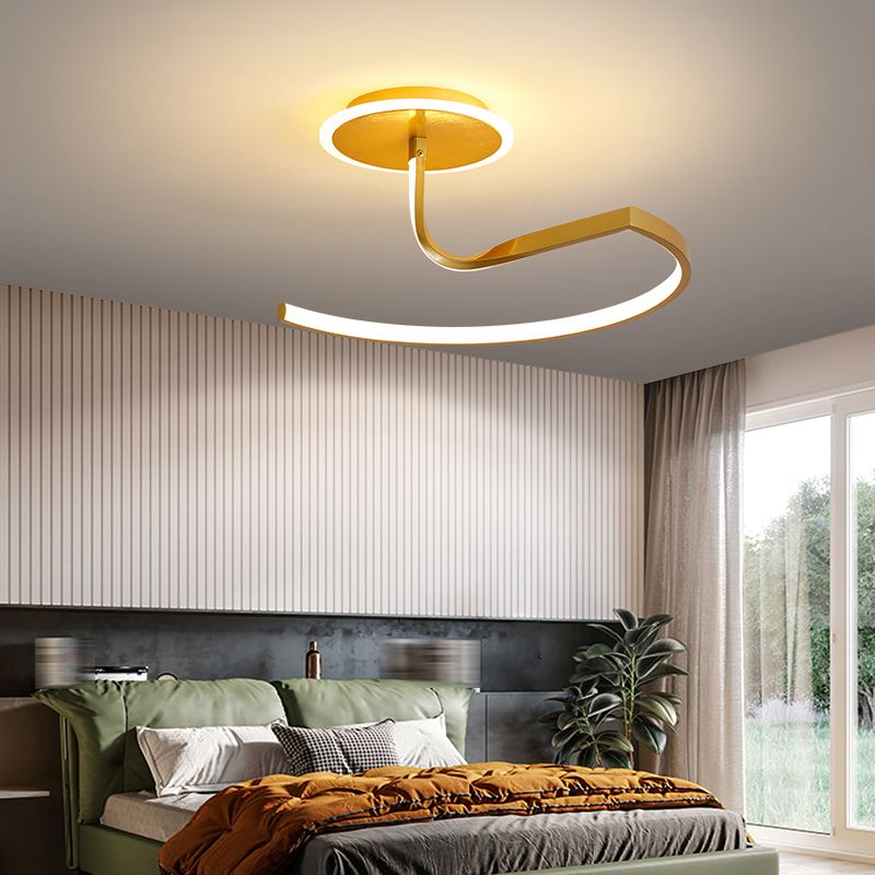 Plafonniers de forme linéaire en métal de style moderne, 2 lumières montées au plafond