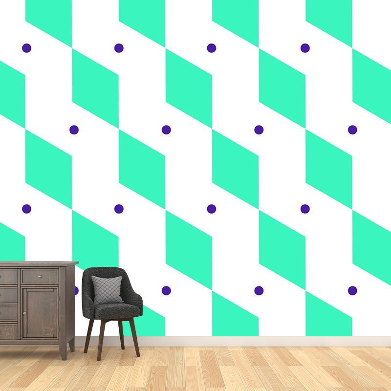 Novel Geometric Pattern Wall Mural Modern Non-Woven Textured Wall Decor in Soft Color