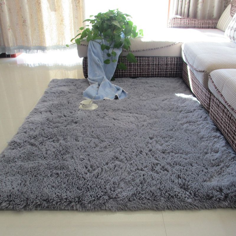 Modern Simple Plush Rug Polyester Indoor Rug Non-slip Carpet for Living Room and Bedroom