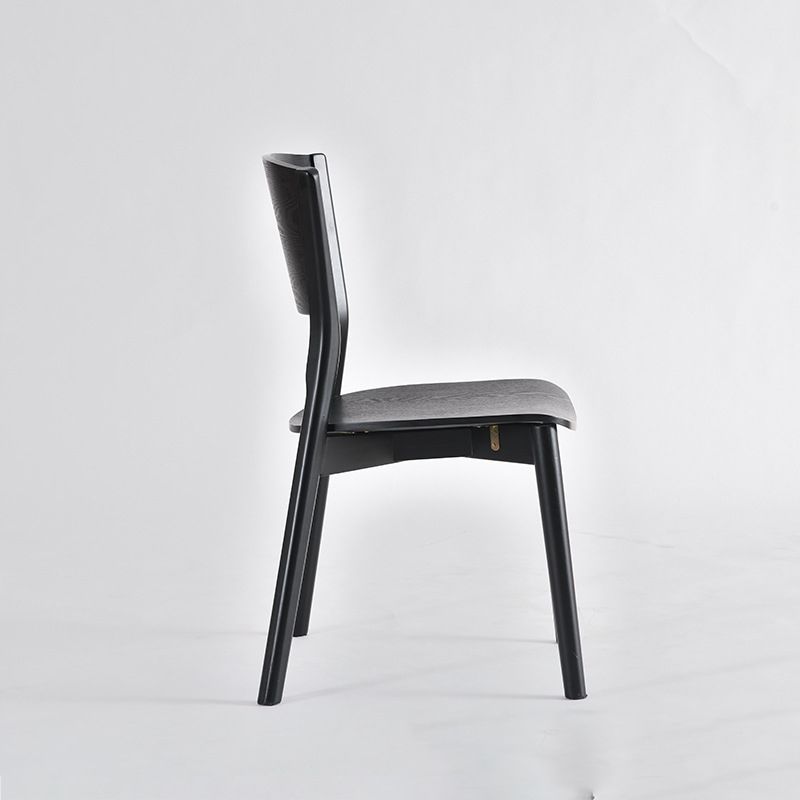 Industrial Armless Dining Chair Kitchen Open Back Chair in Black