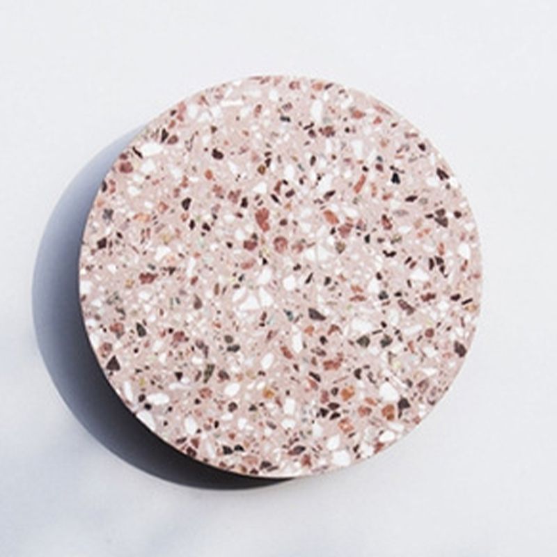 Modern Metal Wall Sconce Circle Shape Wall Light with Stone Shade for Bedroom