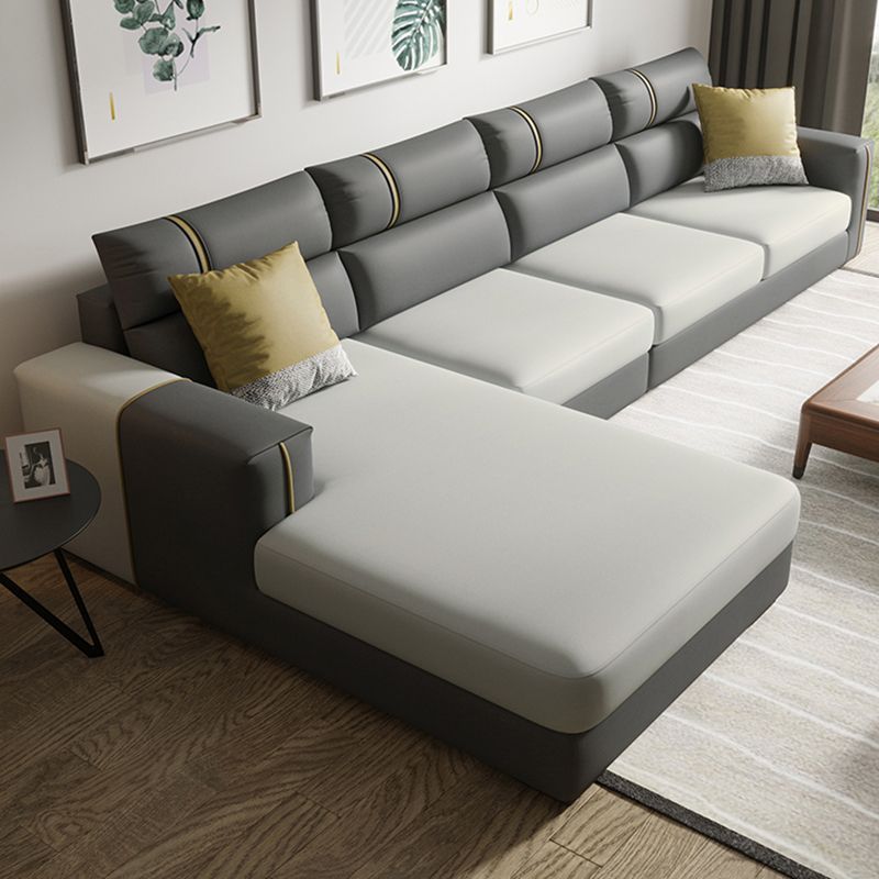 Contemporary L-Shape Sectional with Chaise and Recessed Arms