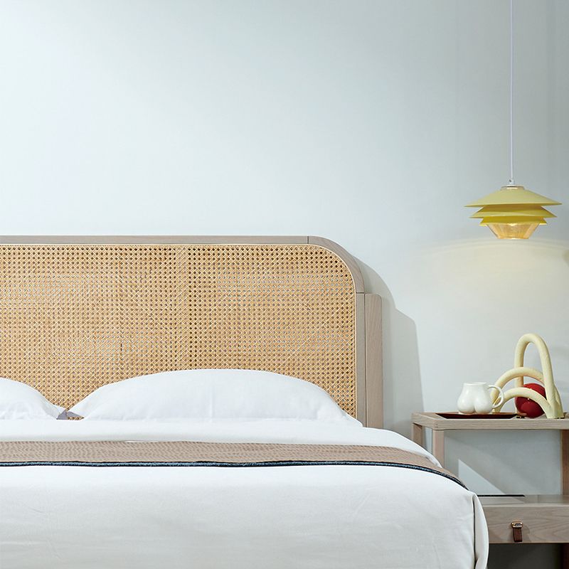 Rattan Bed in Light Brone Oak Tropical Rattan Style with Headboard