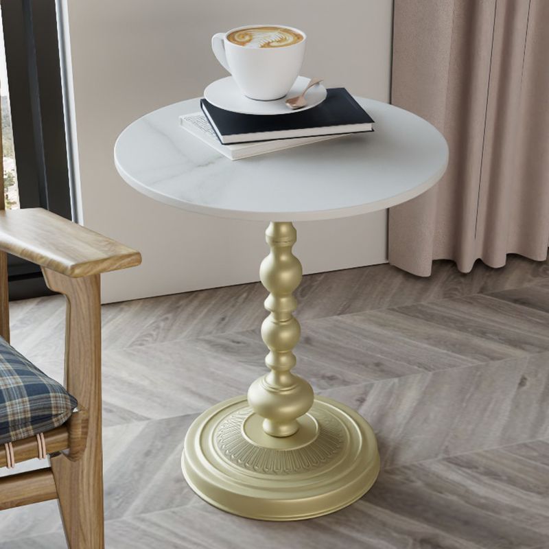 Modern Round Side End Table Pedestal Corner Table for Living Room