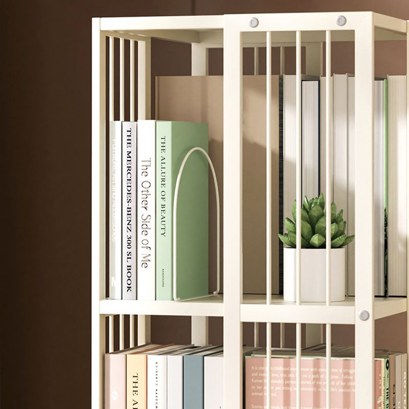 13.8" Wide Book Shelf Beige Stackable Bookcase Closed Back Vertical