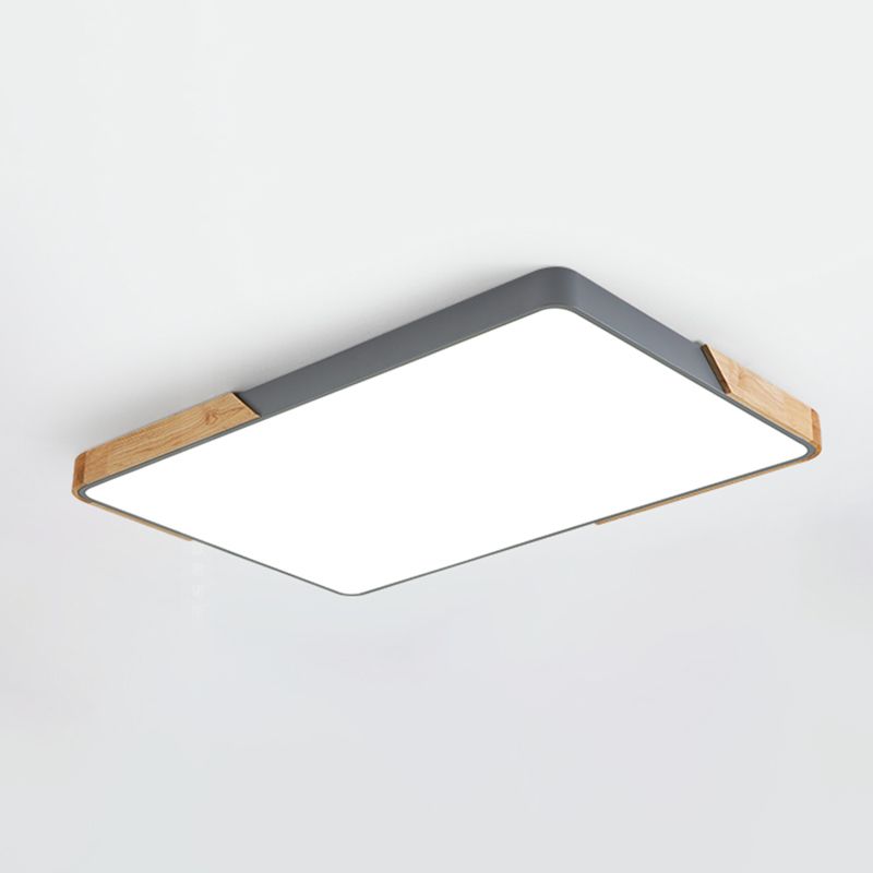 Le bois rectangulaire à la bouffée de bois du Mont 1-Fixation lumineuse moderne de plafond pour la salle de séjour