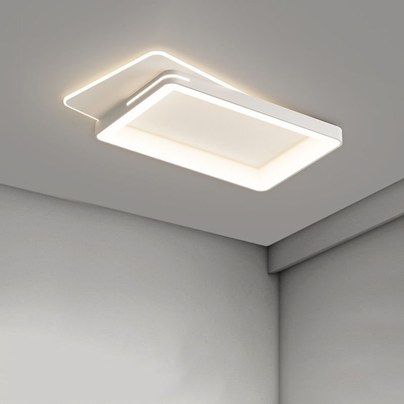 Modern Flush Mount LED Geometric Shape Metal Ceiling Light with Acrylic Shade for Bedroom