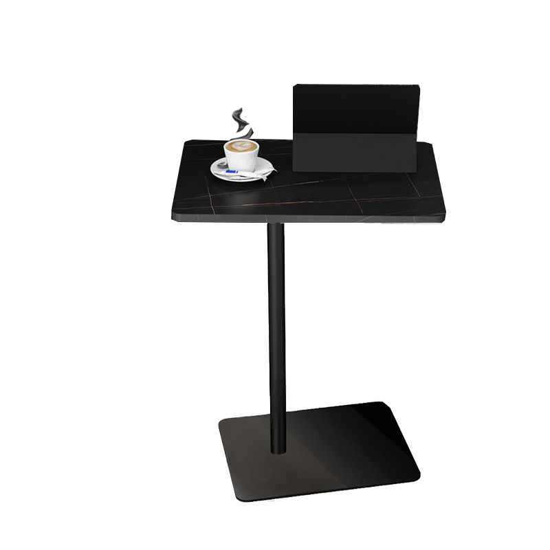 Modernistic Slate Top Side Table Rectangular Metal C Side Table