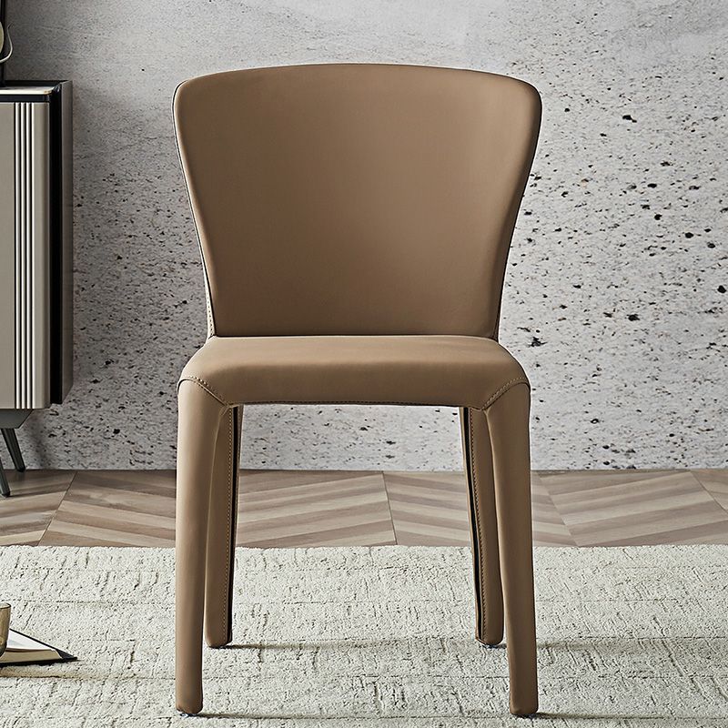 Modern Indoor Armless Dining Chair Faux Leather Side Chair for Home