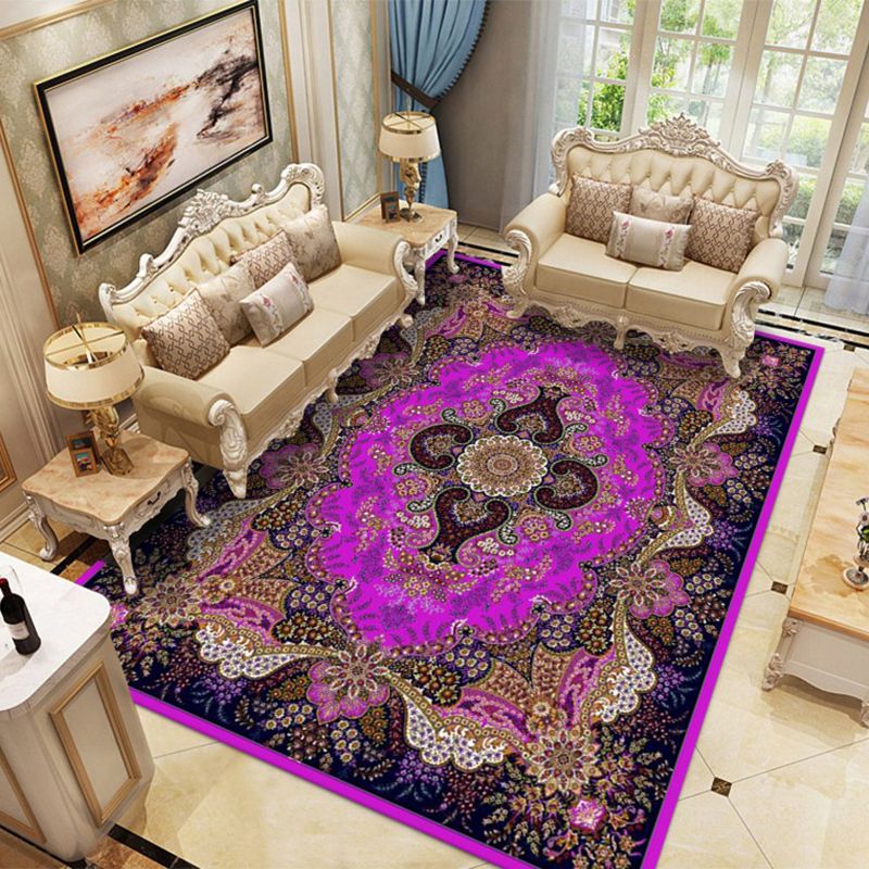 Bohemian Non-slip Carpet Polyester Area Carpet Stain Resistant Rug for Living Room