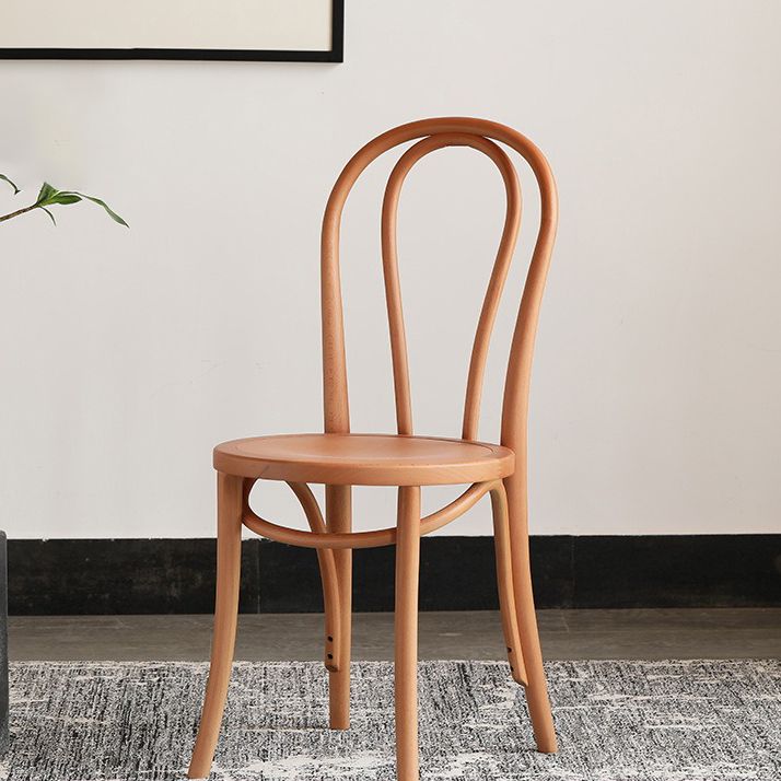 Silla tradicional de comedor de madera natural con respaldo Windsor de haya (juego de 2)