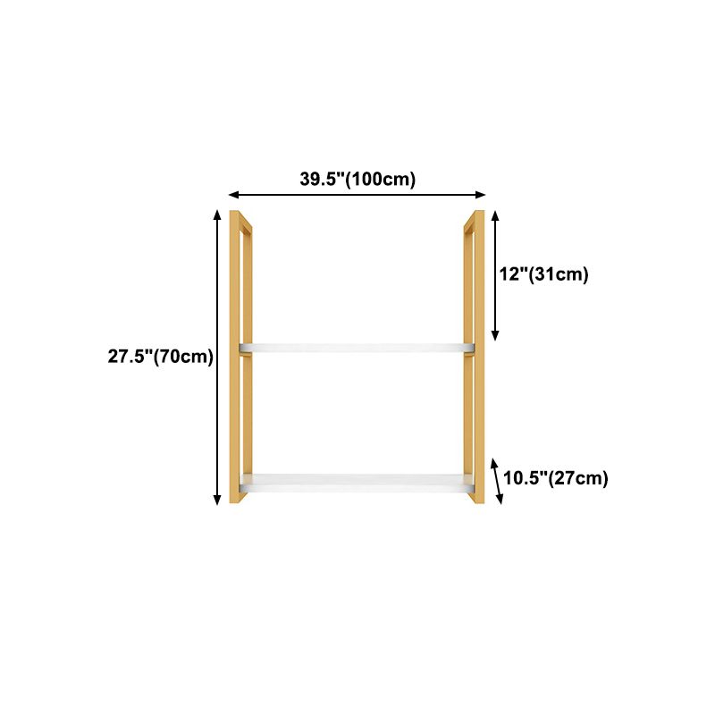 10.63"W Bookshelf Glam Style Wall Mounted Bookcase for Home Office Study Room