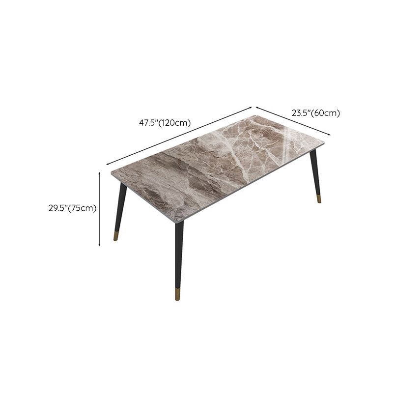 Minimalist 1/2/5/6/7 Pieces Furniture Stone Rectangle Dining Table Set in Gray