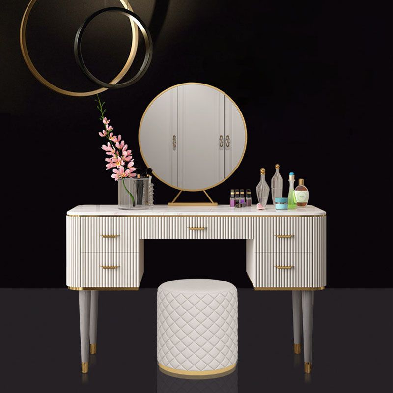 Contemporary Makeup Vanity Set 5-Drawers Vanity Dressing Table Set