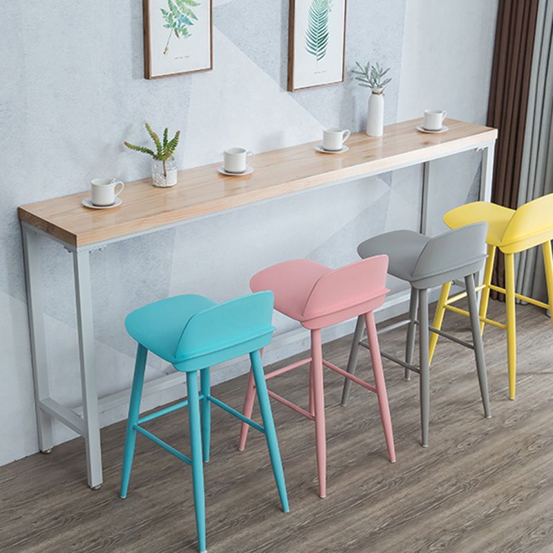 Indoor Wood Counter Wine Table Rectangle Natural and White Bar Height Pub Table