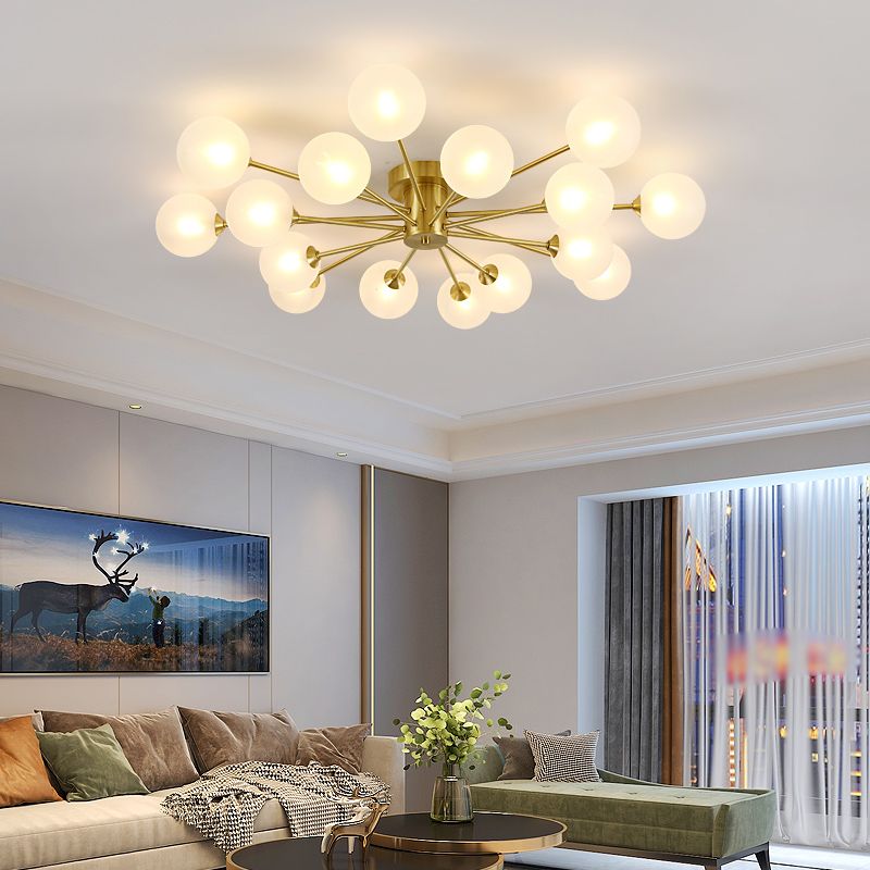 Glass Bubbles Semi-Flush Ceiling Light Nordic Style Semi Flush Mount Ceiling Light