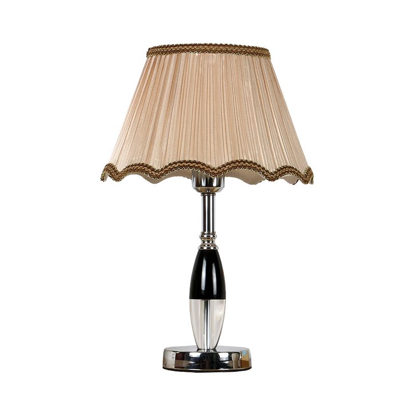 1 leichte Nachttischlampe rustikale, überbrochene Kristallnachtlicht im Beige für Wohnzimmer