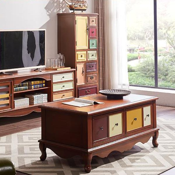 Coastal Storage Chest Dresser Solid Wood Dresser with Multi Drawers for Bedroom