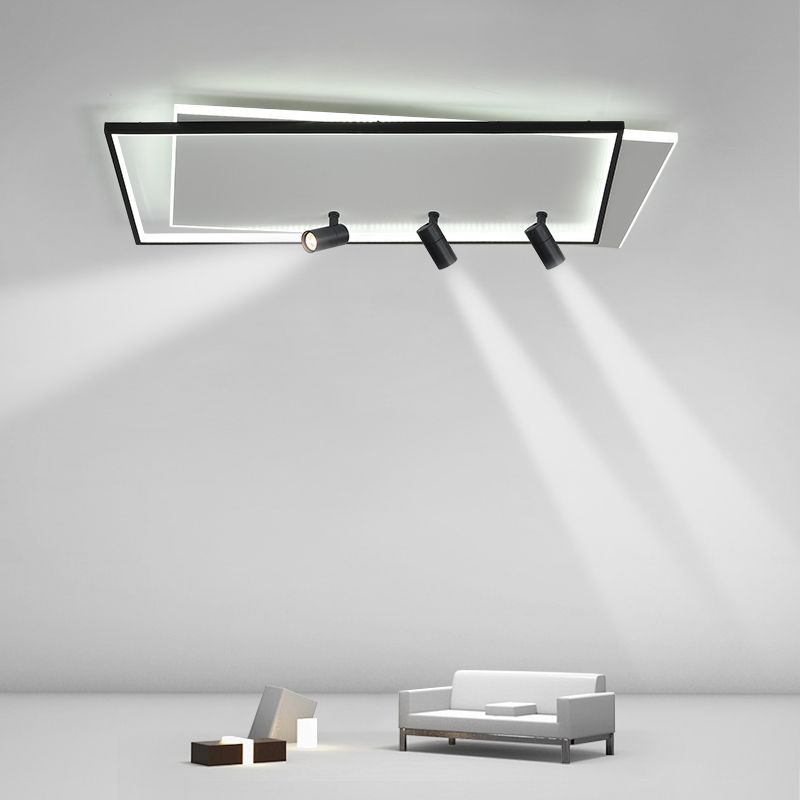 Ultra-dunne Flush Plafond Verlichting Nieuwe Moderne Metal Flush Mount in zwart voor de woonkamer