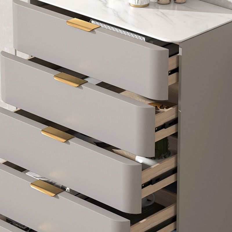 Solid Wood Glam Storage Chest Dresser Vertical Storage Chest with Metal Feet